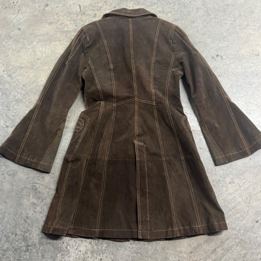 Jennyfer J Pennylane Coat Jacket S/M Retro Western VTG Y2k Women's Brown Leather - Picture 8 of 8